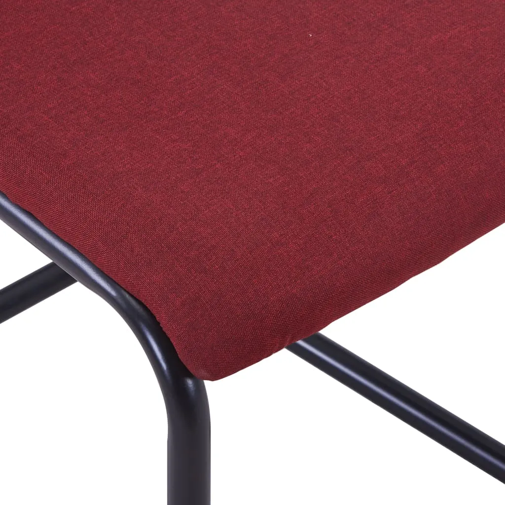 Cantilever Dining Chairs 4 pcs Wine Fabric