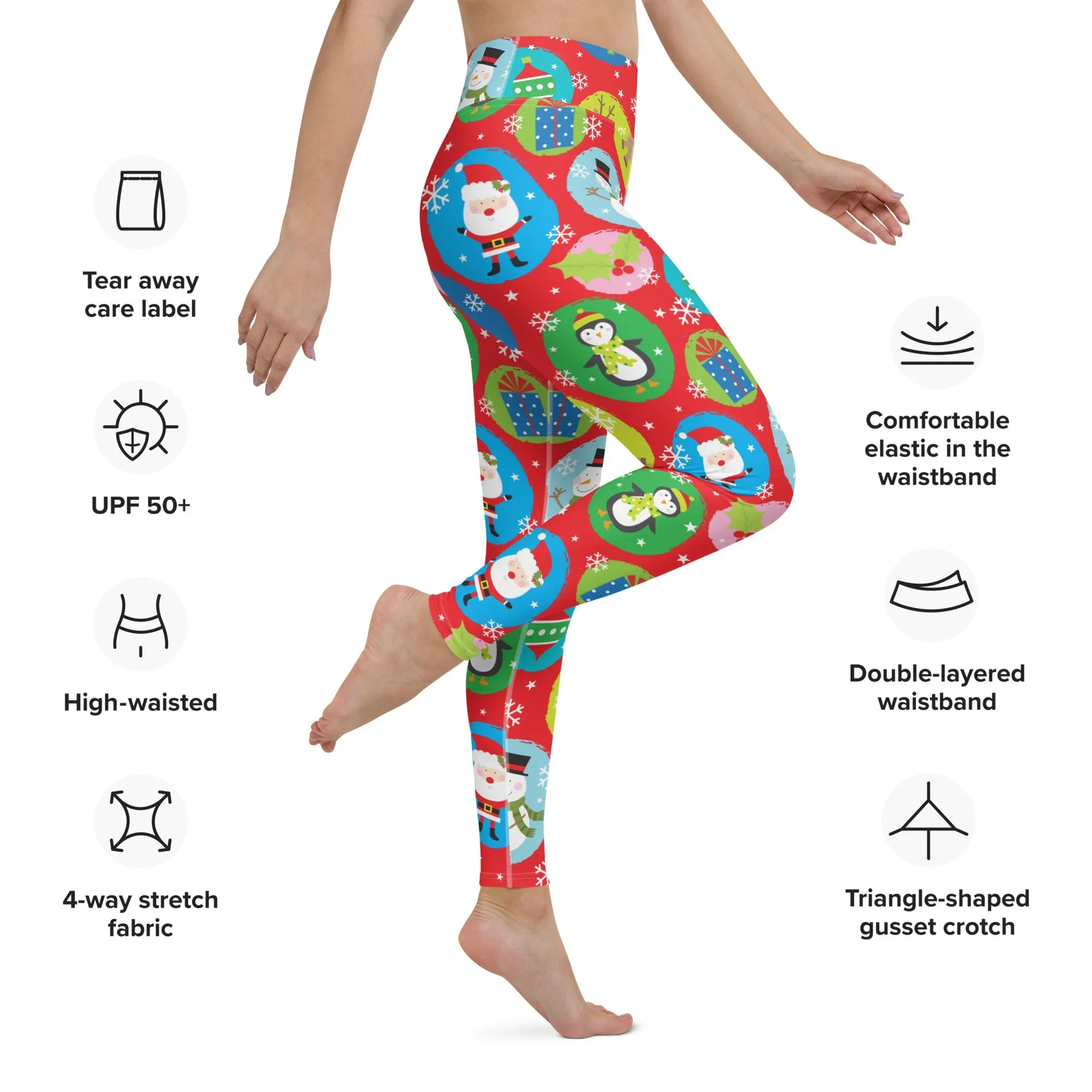 Colorful Holiday Joy Yoga Leggings
