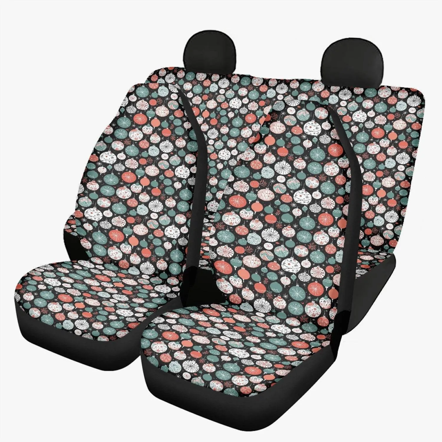 Colorful Ornament Microfiber Car Seat Covers - 3Pcs
