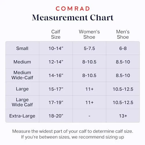 Comrad Nylon Knee High Socks 15 to 20mmhg Compression Medium Black Soft