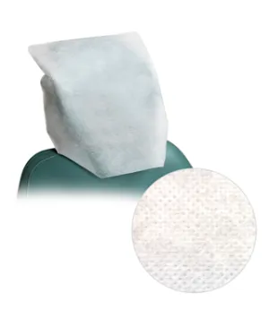 Crosstex 10" x 10" Non-Woven Standard Size Headrest Cover - Pack of 500, Blue, White, or Lavender