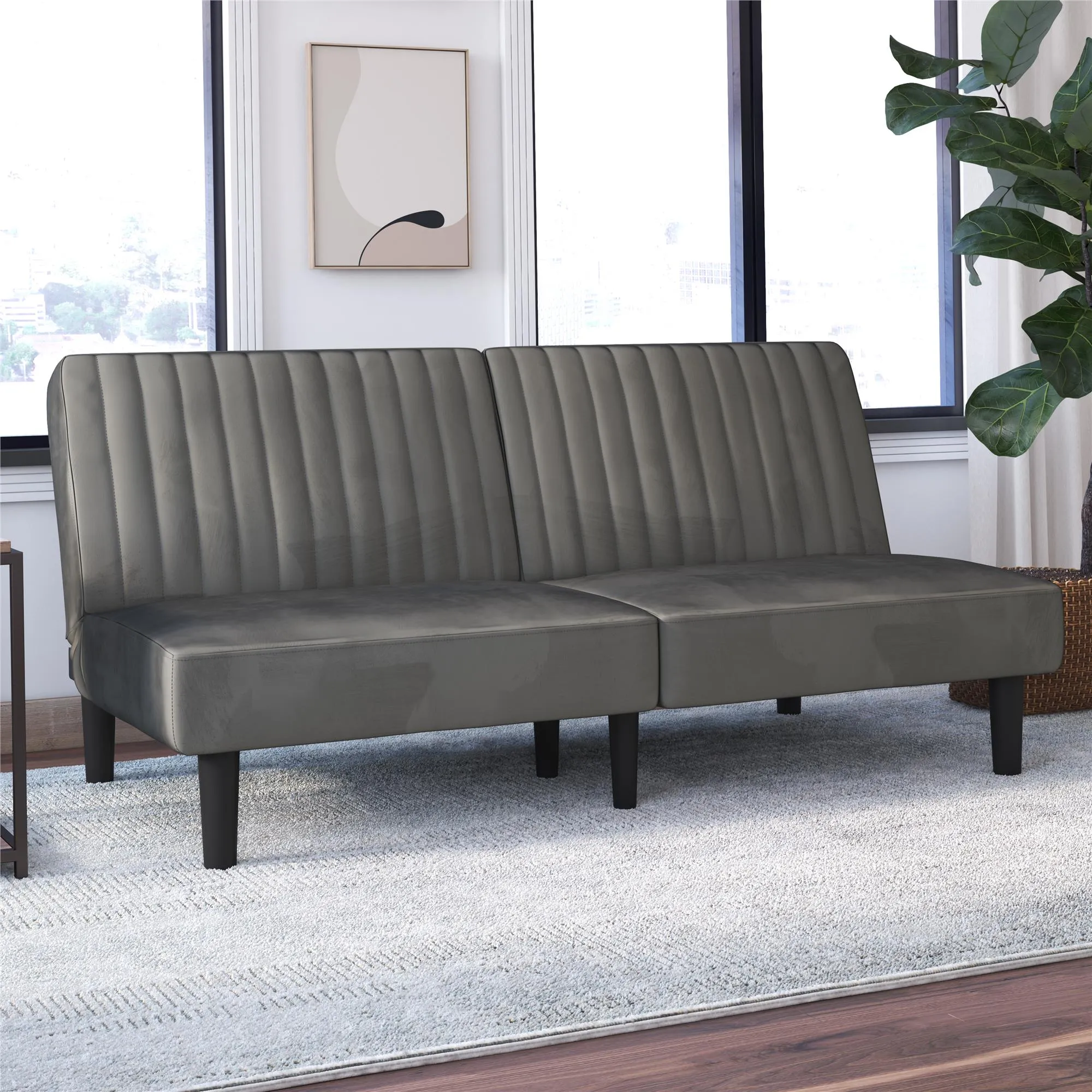 DHP Katie Futon, Gray Velvet