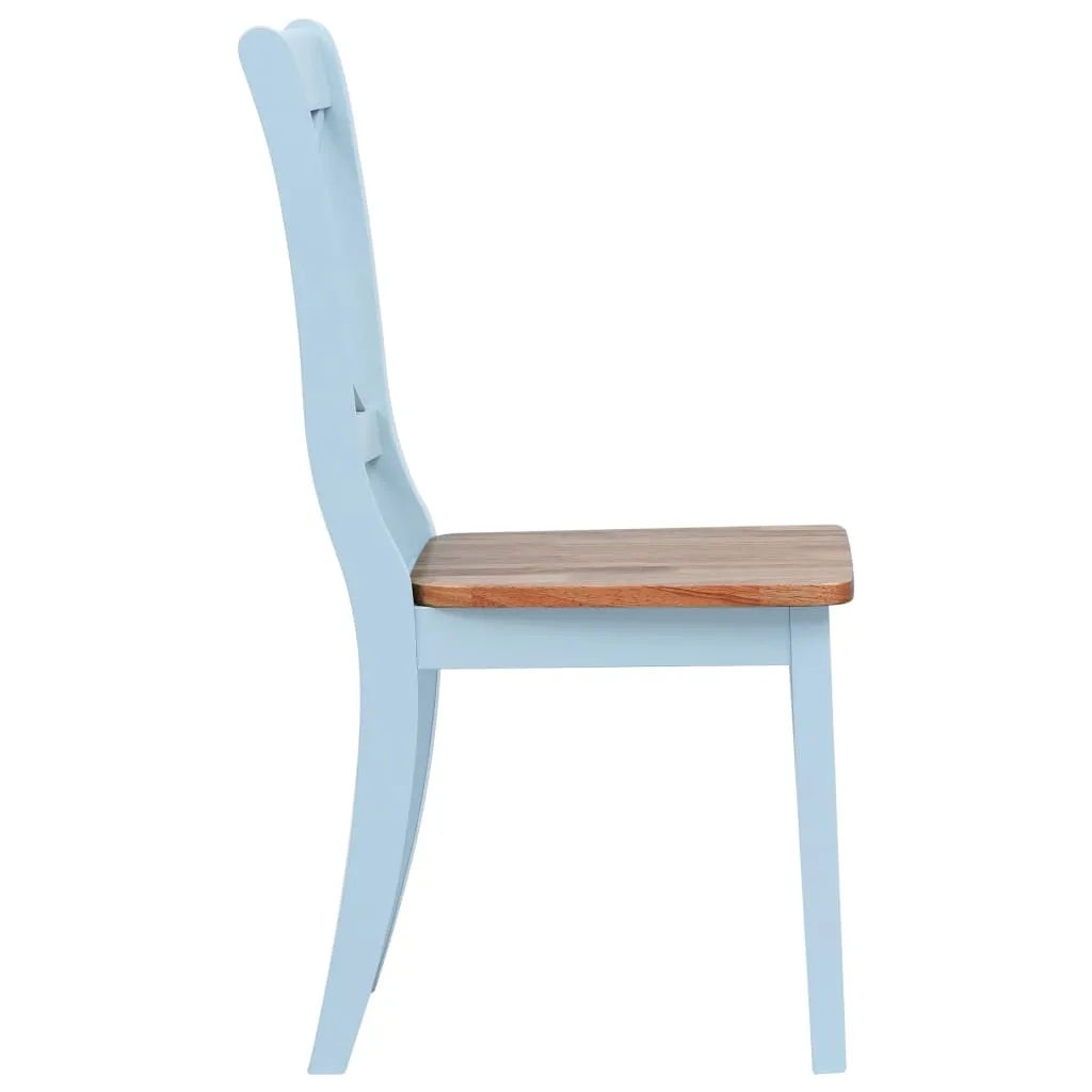 Dining Chairs 2 pcs Grey and Light Wood Solid Rubber Wood