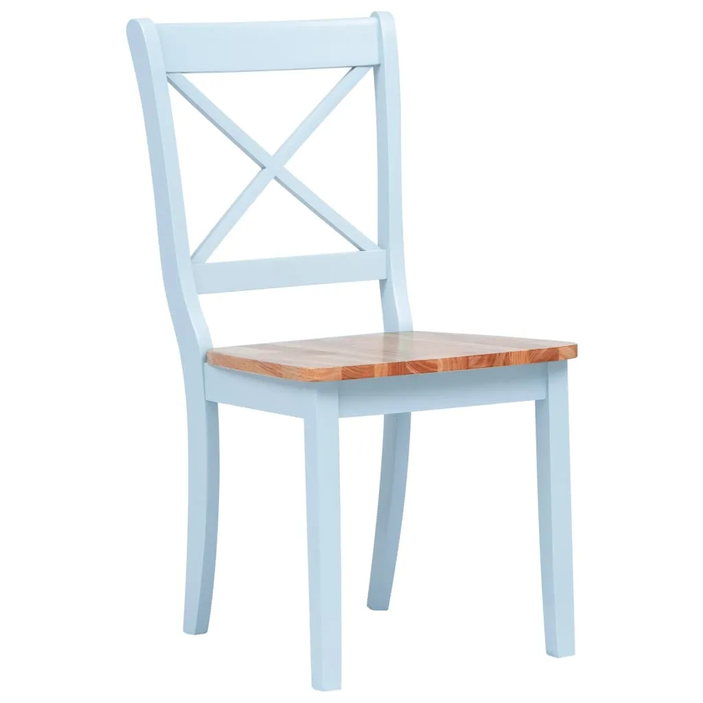 Dining Chairs 2 pcs Grey and Light Wood Solid Rubber Wood