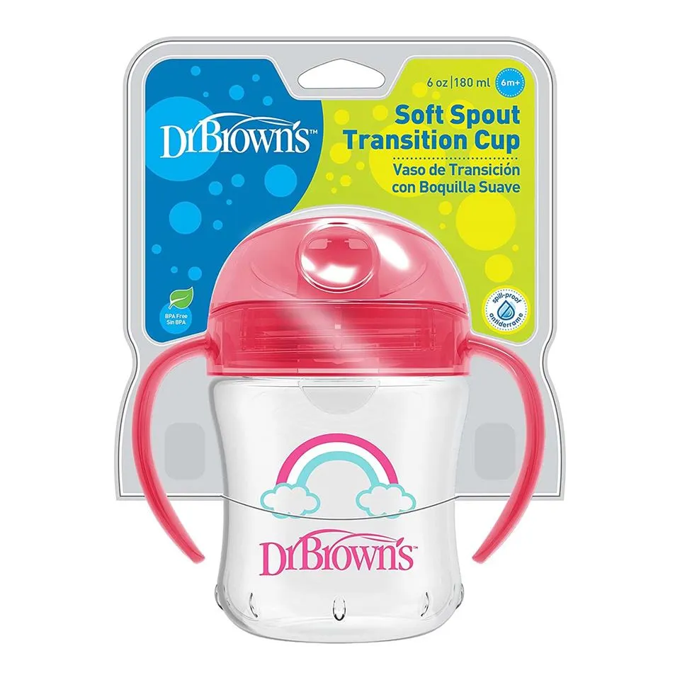DR.Brown's Spill-Proof Soft Spout Toddler Cup,- 180ml, 6m 