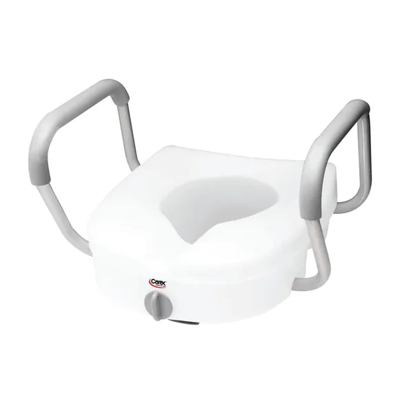 E-Z Lock Locking Raised Toilet Seat with Armrests