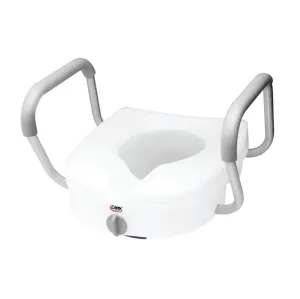 E-Z Lock Locking Raised Toilet Seat with Armrests
