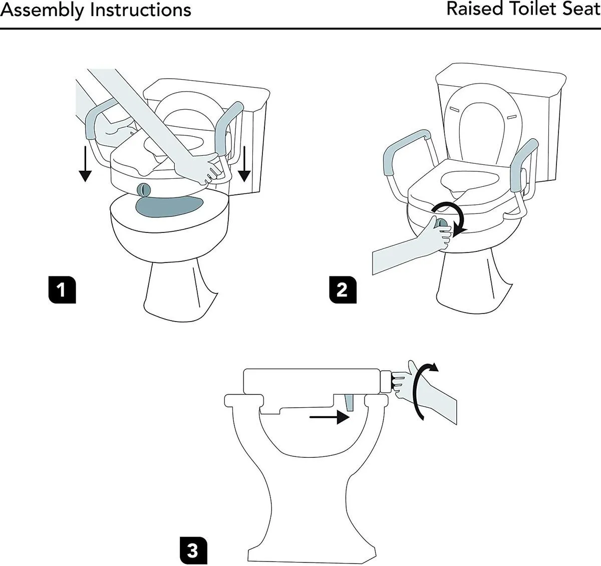 E-Z Lock Locking Raised Toilet Seat with Armrests