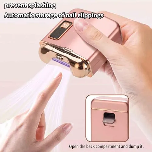 electric nail clipper automatic electric nail trimmer for adults for seniors for Men Toenail Clippers Toe for Thick Nails for Women Fingernail Portable for Elderly File (76x65x29mm,black)
