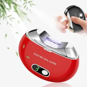 Electric Nail Clipper, Electric Toenail Clipper, 3-Speed Electric Nail Trimmer with LCD Digital Display, USB Rechargeable Safety Electric Nail Clippers for Kids, Adults, Elderly (Carmine)
