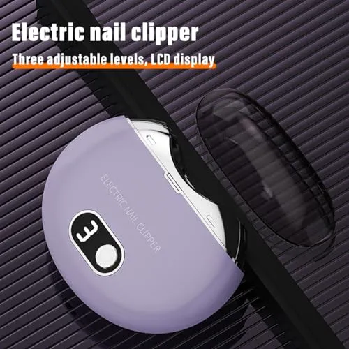 Electric Nail Clipper, Electric Toenail Clipper, 3-Speed Electric Nail Trimmer with LCD Digital Display, USB Rechargeable Safety Electric Nail Clippers for Kids, Adults, Elderly (Carmine)