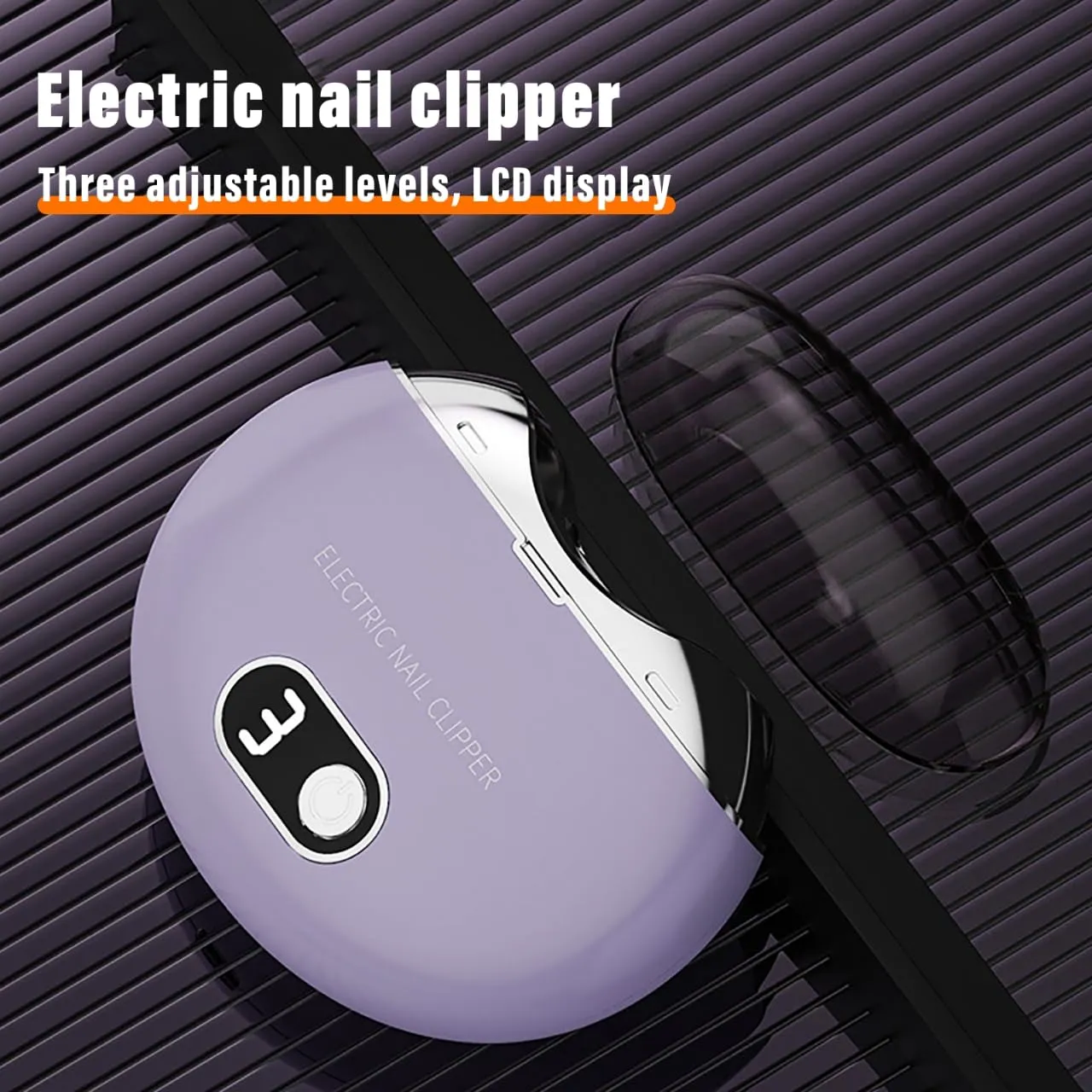 Electric Nail Clipper, Electric Toenail Clipper, 3-Speed Electric Nail Trimmer with LCD Digital Display, USB Rechargeable Safety Electric Nail Clippers for Kids, Adults, Elderly (Lilac)