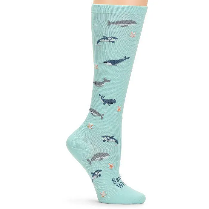 Endangered Whales Compression Socks