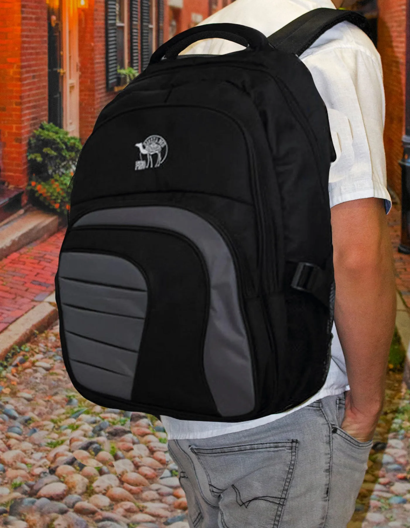 Fino SK-9027 Dakota Red 15 inch Laptop Backpack -22 Litre - Black & Grey