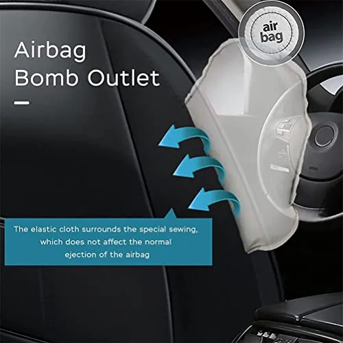 Front & Rear Seat Covers for Chevy Chevrolet Bolt EV EUV Car Seat Cover Luxury PU Leather Comfortable Stylish Black×Blue