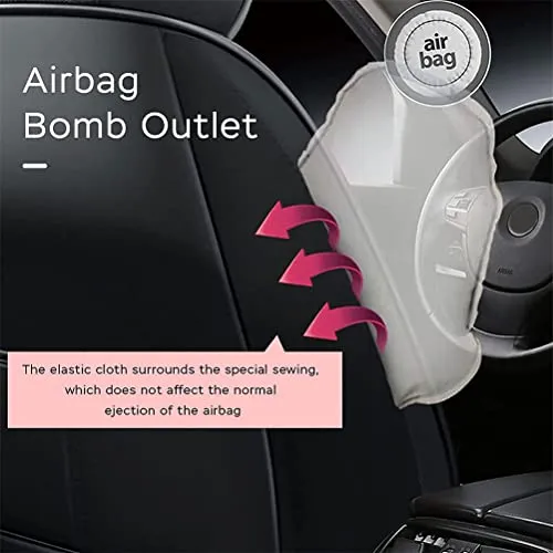 Front & Rear Seat Covers for Chevy Chevrolet Bolt EV EUV Car Seat Cover Luxury PU Leather Comfortable Stylish Pink×Beige