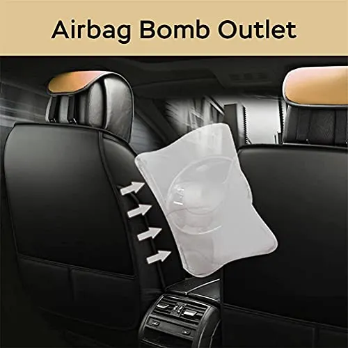 Front & Rear Seat Covers for Chevy Chevrolet Bolt EV EUV Car Seat Cover Luxury PU Leather Sporty Breathable Comfortable Beige×Black
