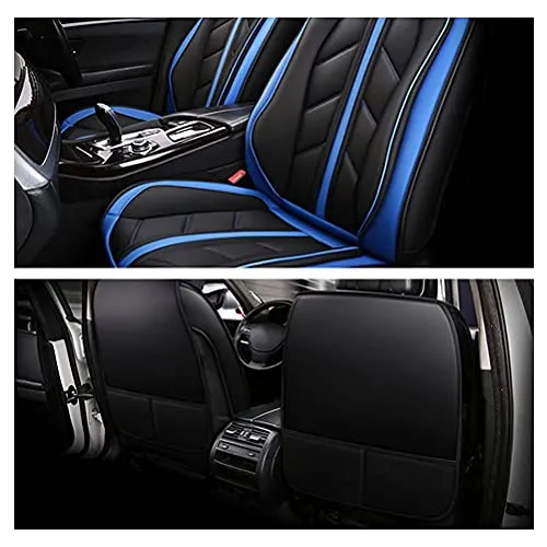 Front & Rear Seat Covers for Chevy Chevrolet Bolt EV EUV Car Seat Cover Luxury PU Leather Sporty Breathable Comfortable Blue×Black