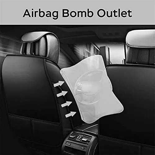 Front & Rear Seat Covers for Chevy Chevrolet Bolt EV EUV Car Seat Cover Luxury PU Leather Sporty Breathable Comfortable Gray×Black