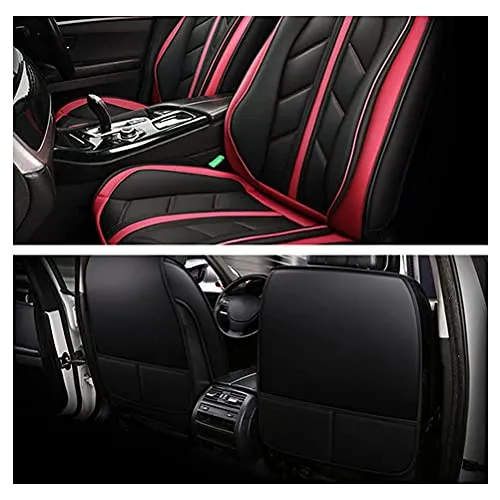 Front & Rear Seat Covers for Chevy Chevrolet Bolt EV EUV Car Seat Cover Luxury PU Leather Sporty Breathable Comfortable Red×Black