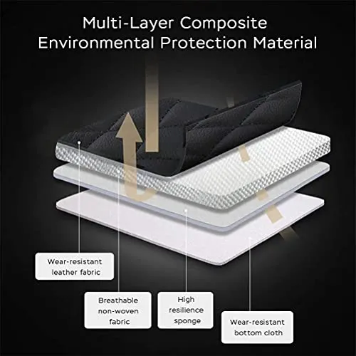 Front & Rear Seat Covers with Headrest Backrest Cushions for Chevy Chevrolet Bolt EV EUV Car Seat Cover Luxury PU Leather Comfortable Stylish Black