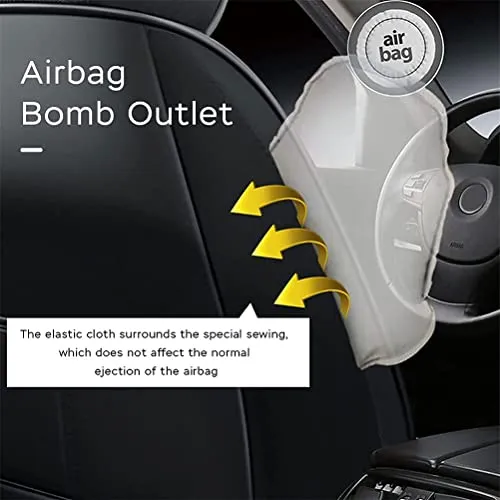 Front & Rear Seat Covers with Headrest Backrest Cushions for Chevy Chevrolet Bolt EV EUV Car Seat Cover Luxury PU Leather Comfortable Stylish Black