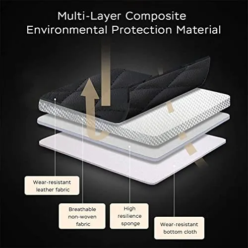 Front & Rear Seat Covers with Headrest Backrest Cushions for Chevy Chevrolet Bolt EV EUV Car Seat Cover Luxury PU Leather Comfortable Stylish Black×Beige