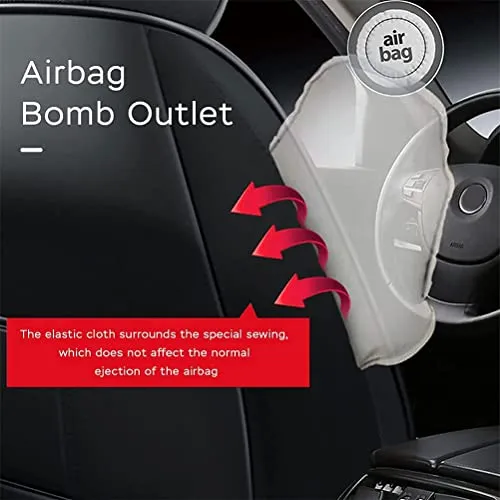 Front & Rear Seat Covers with Headrest Backrest Cushions for Chevy Chevrolet Bolt EV EUV Car Seat Cover Luxury PU Leather Comfortable Stylish Black×Red