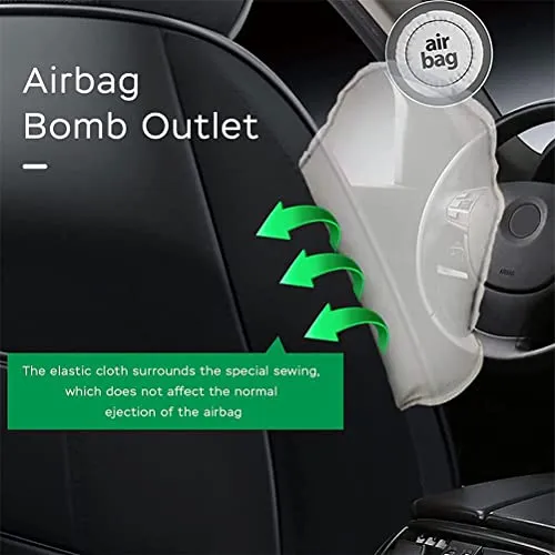 Front Seat Covers for Chevy Chevrolet Bolt EV EUV Car Seat Cover Luxury PU Leather Comfortable Stylish Black×Green
