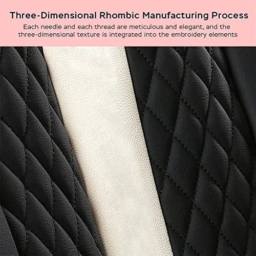 Front Seat Covers for Chevy Chevrolet Bolt EV EUV Car Seat Cover Luxury PU Leather Comfortable Stylish Pink×Beige