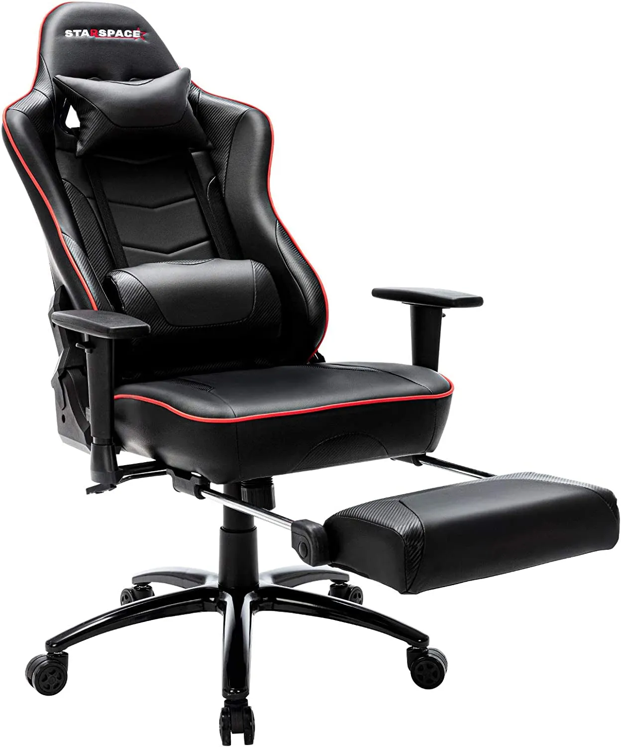 Gaming Chair Office Chair 300Lbs Massage Computer Chair Reclining Racing Chair with Headrest and Lumbar Support for Adults Teens Desk Chair (Black)