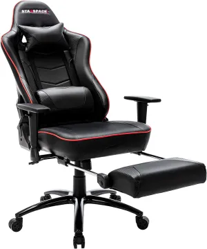 Gaming Chair Office Chair 300Lbs Massage Computer Chair Reclining Racing Chair with Headrest and Lumbar Support for Adults Teens Desk Chair (Black)