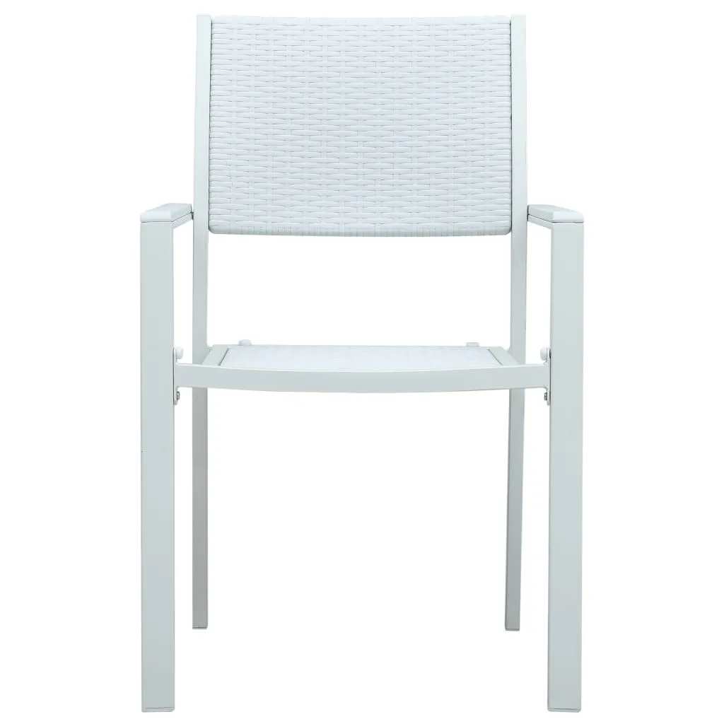 Garden Chairs 4 pcs White Plastic Rattan Look