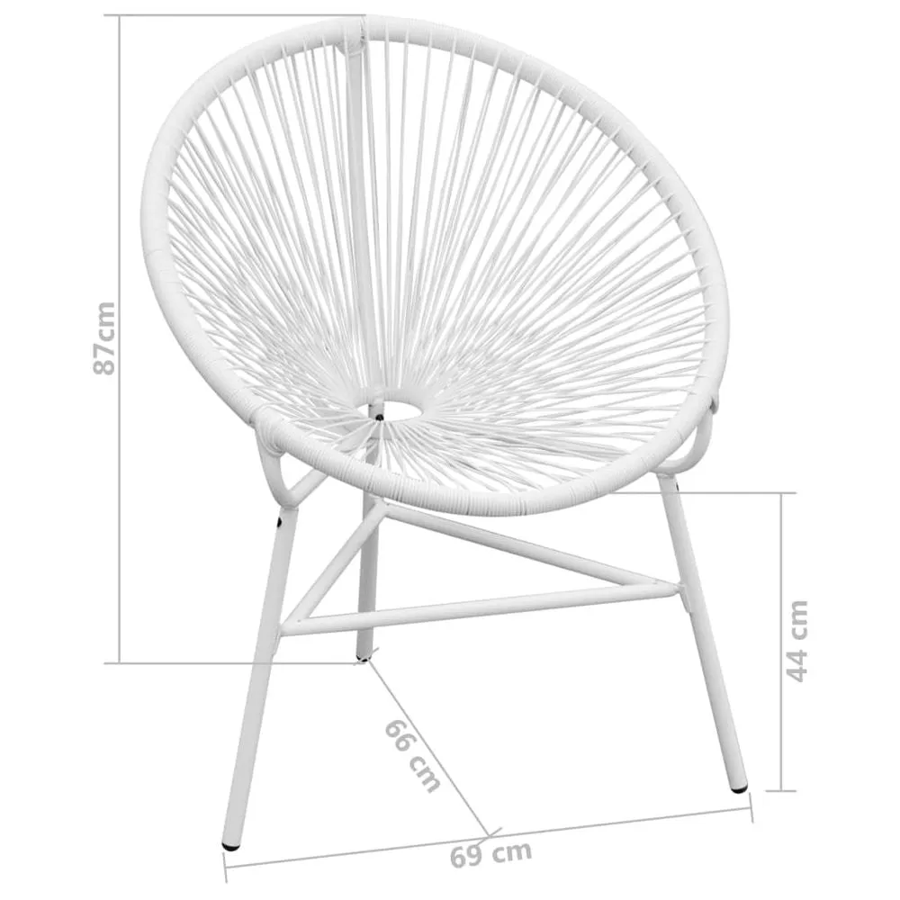 Garden String Moon Chair Poly Rattan White