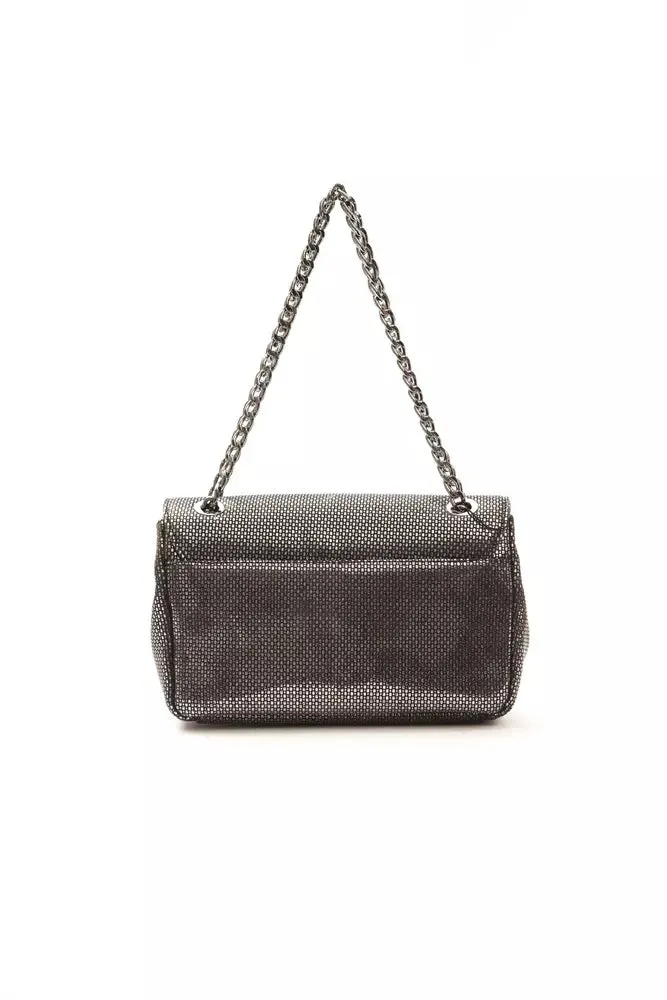 Gray Leather Women Crossbody