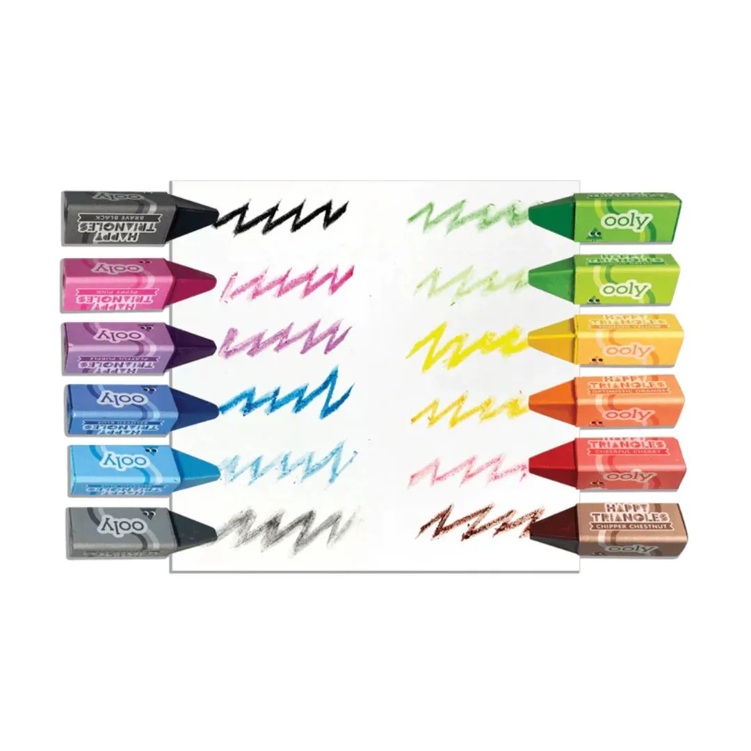 Happy Triangles Jumbo Crayons (Set of 12)