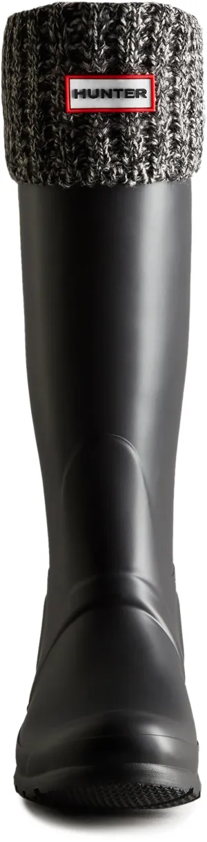 Hunter Waffle Tall Boot Welly Sock In Black Grey