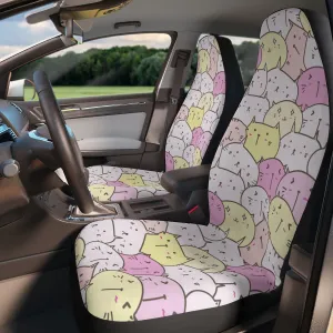 Kawaii Car Seat Covers, Cat Lover Gift, Cute Car Accessories for Women, Pink Hippie Car Decor Universal Chair Cover Anime Vehicle Seat Cover