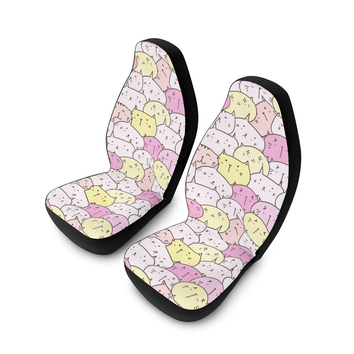 Kawaii Car Seat Covers, Cat Lover Gift, Cute Car Accessories for Women, Pink Hippie Car Decor Universal Chair Cover Anime Vehicle Seat Cover