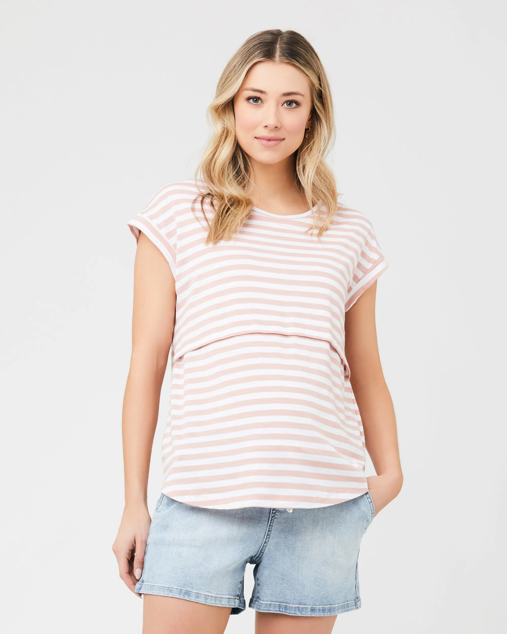 Lionel Nursing Tee  Dusty Pink / White