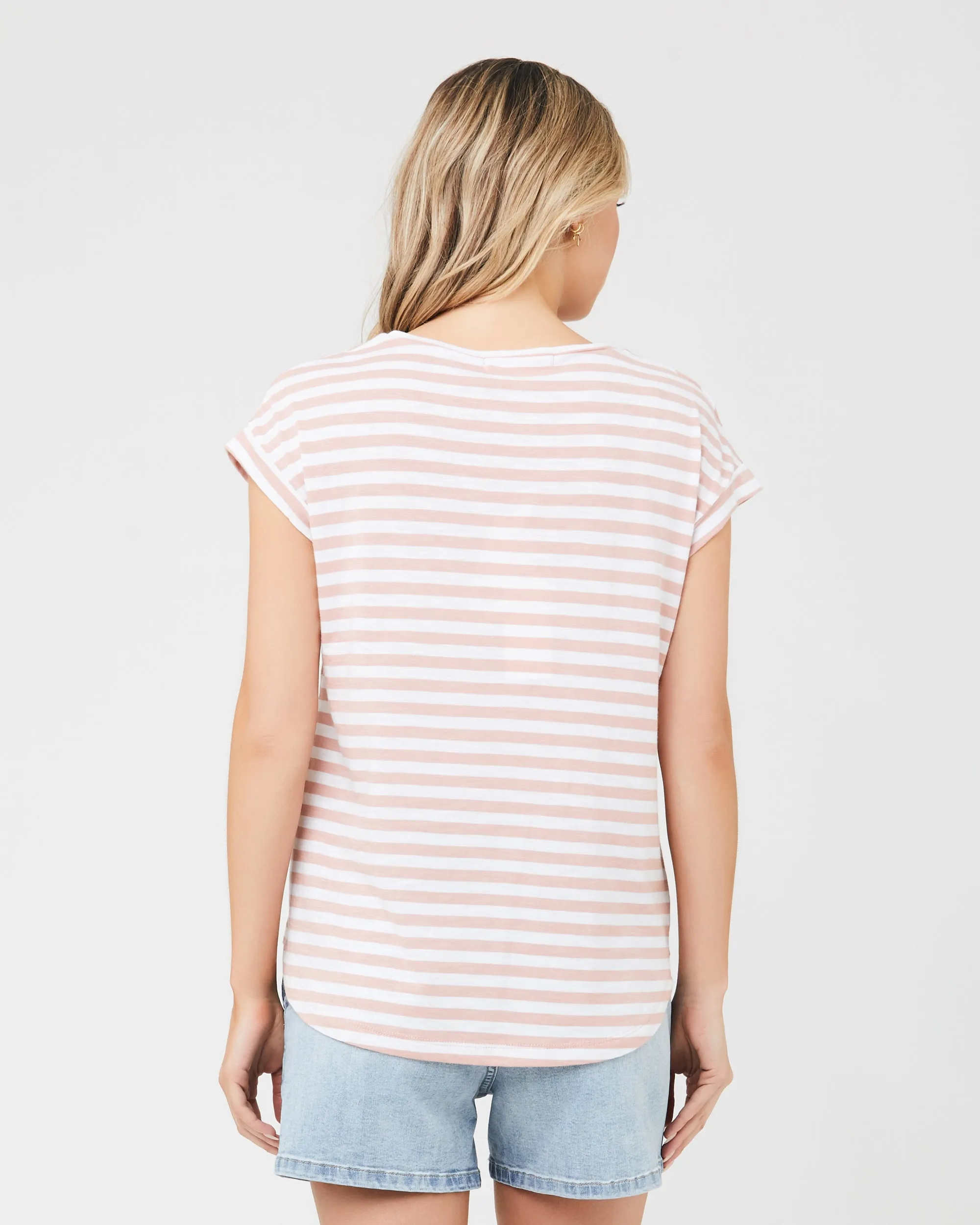 Lionel Nursing Tee  Dusty Pink / White