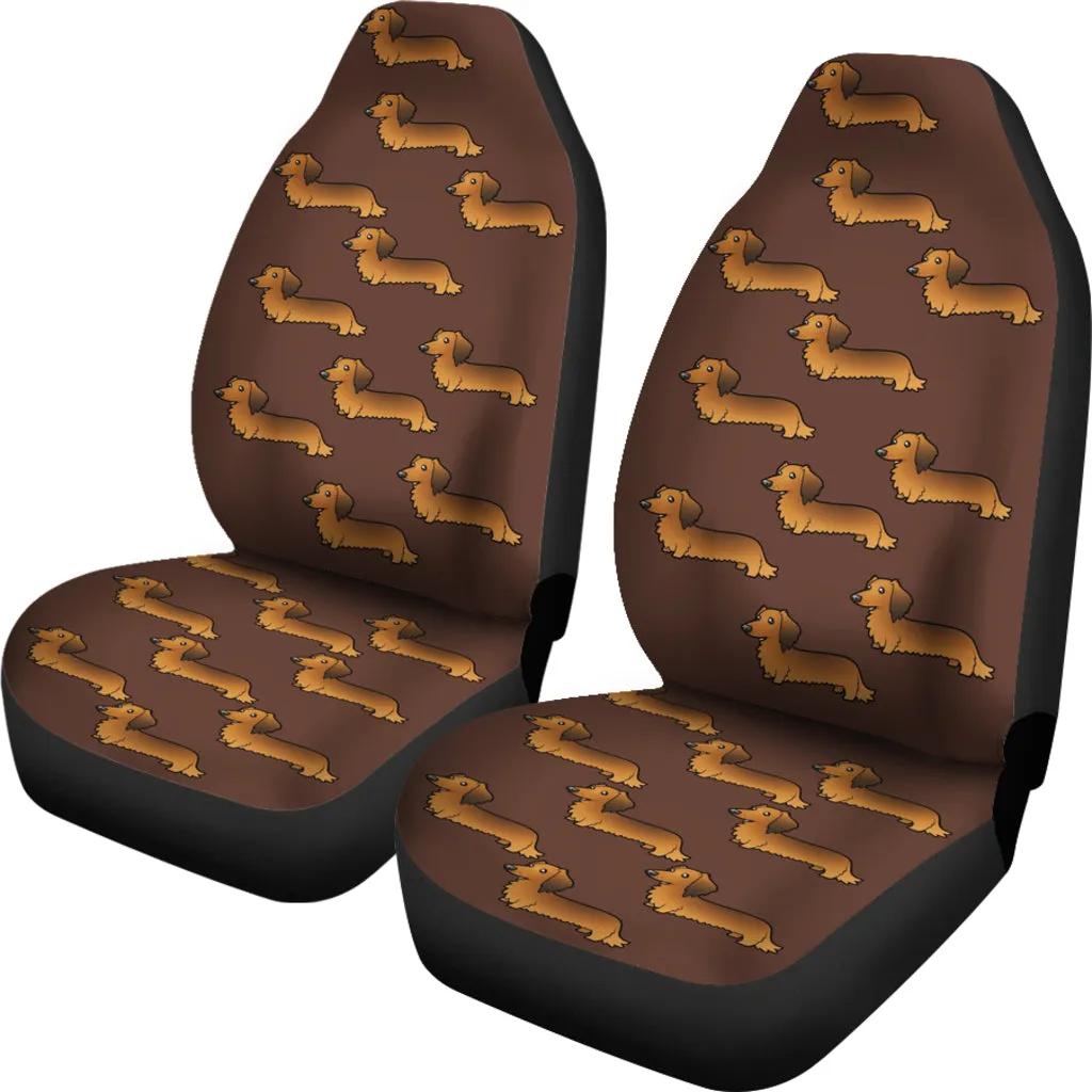 Long Haired Dachshund Car Seat Cover (Set of 2)