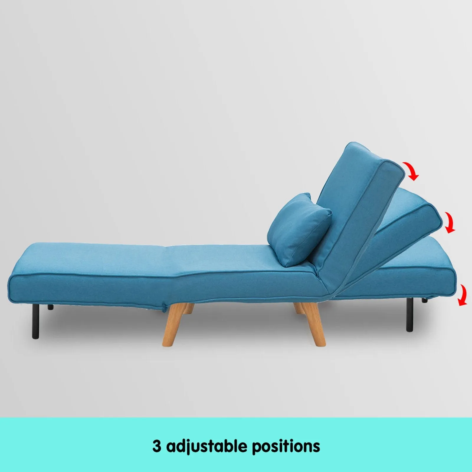 Maybelle Linen Adjustable Corner Sofa Lounge - Blue