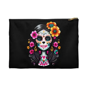 Mexican La Catrina Black Pouch