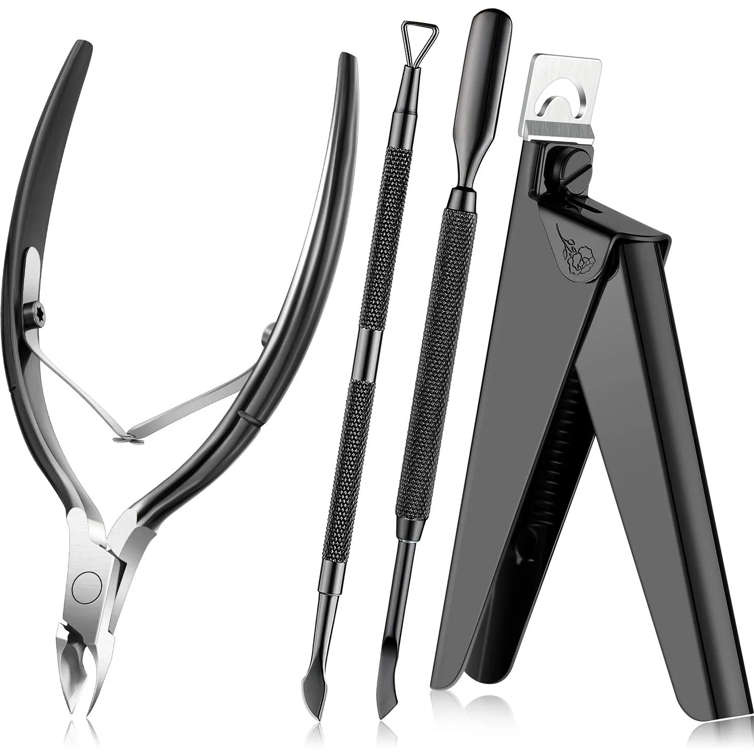 Nail Clippers 4 in 1 Set for Acrylic Nails-Black