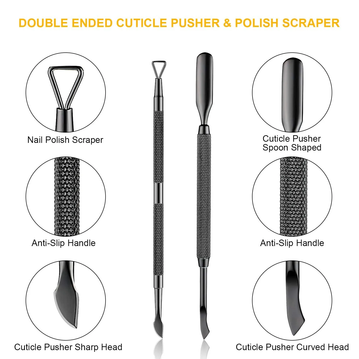 Nail Clippers 4 in 1 Set for Acrylic Nails-Black