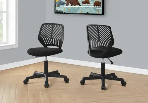 Office Chair - Black Juvenile / Black Base On Castors