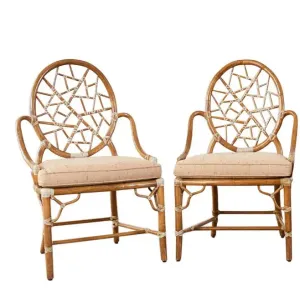 Pair Vintage McGuire Rattan Chairs