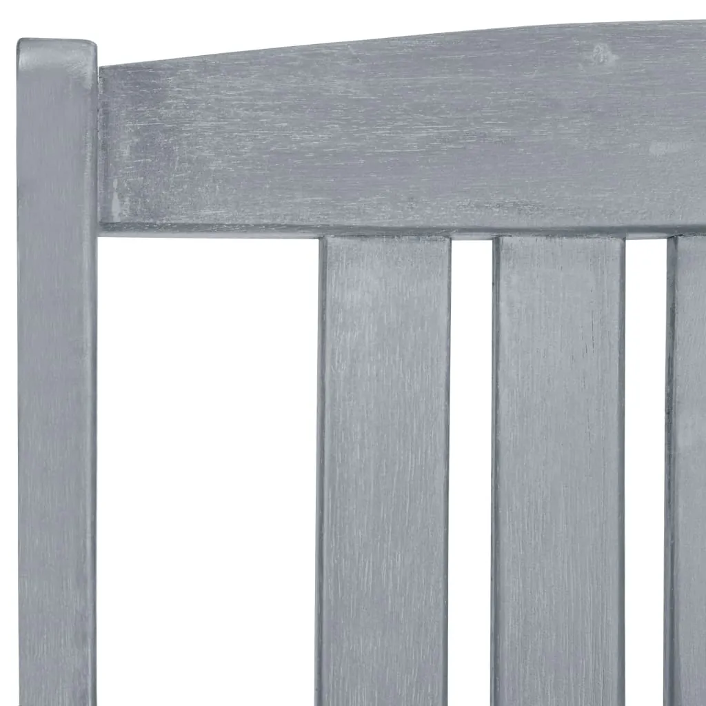 Patio Chairs Outdoor Dining Chair with Cushions Gray Solid Wood Acacia