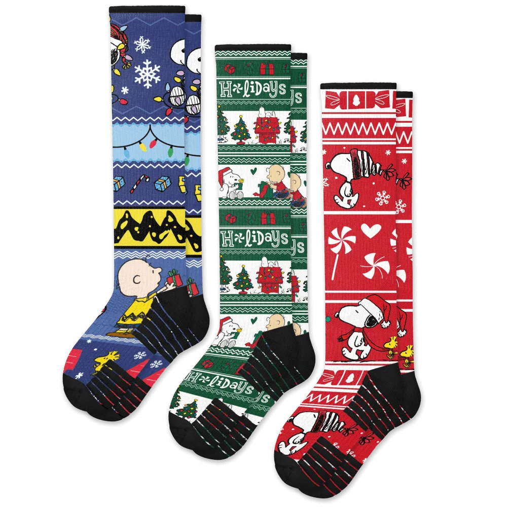 Peanuts Xmas Compression Socks Bundle 3-Pack